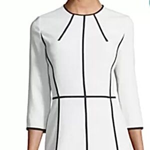 Immaculate ESCADA DRESS New without tags PRISTINE - 38 WINTER WHITE VIRGIN WOOL